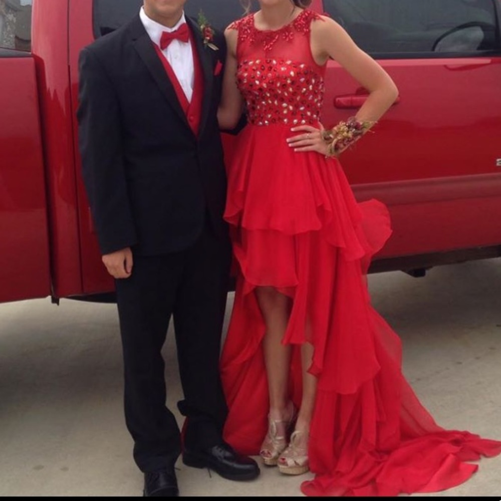 Red High-low Prom Dress